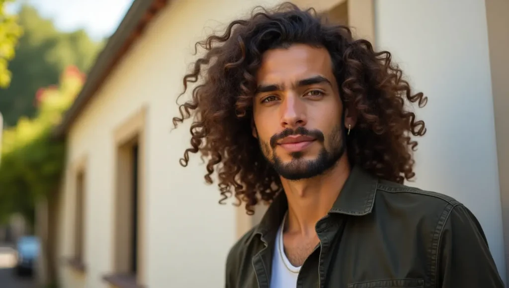 Long Curly Hair Man