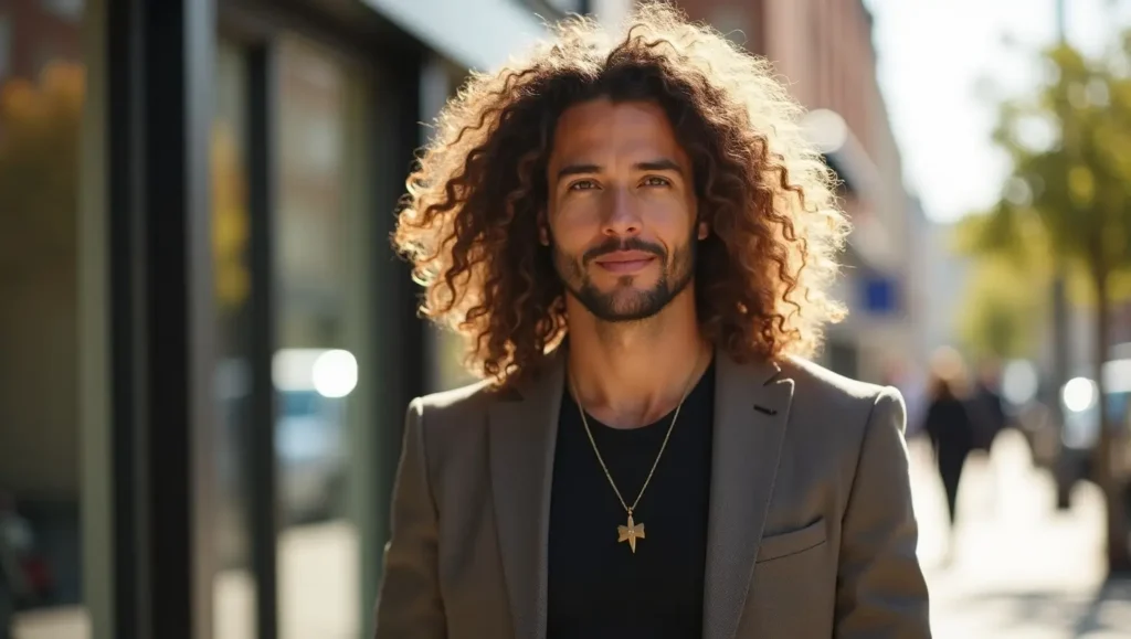 Long Curly Hair Man