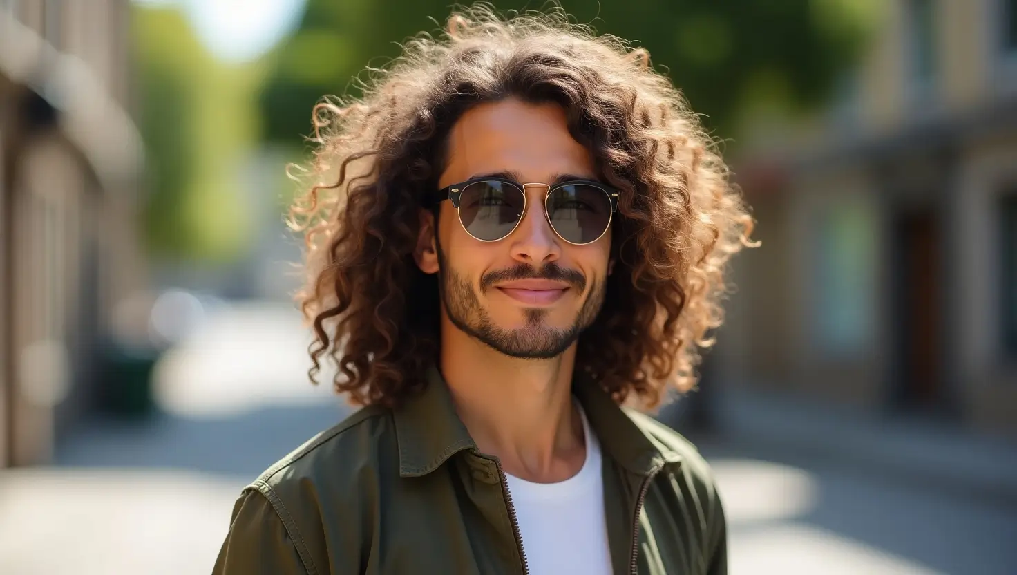 Long Curly Hair Man