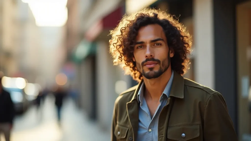 Long Curly Hair Man