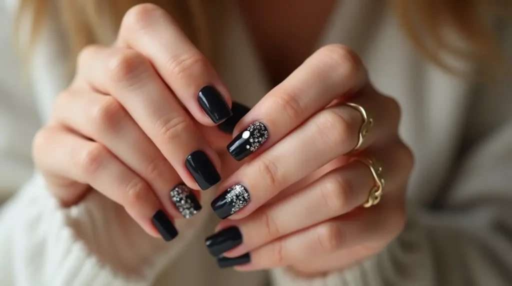 black nail art