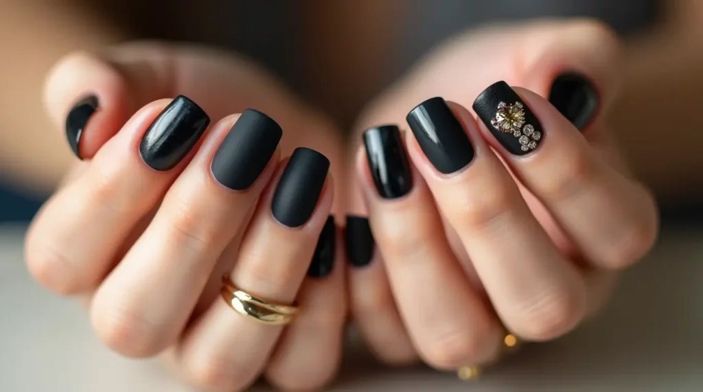 black nail art