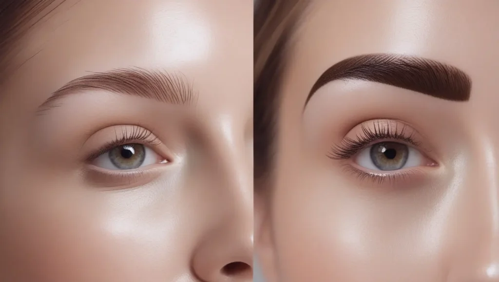microblading eyebrows before and after