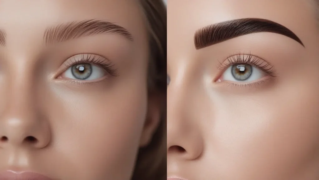 microblading eyebrows before and after