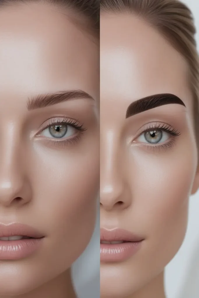 microblading eyebrows before and after
