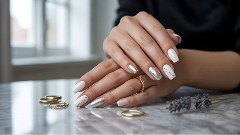 white nail idea